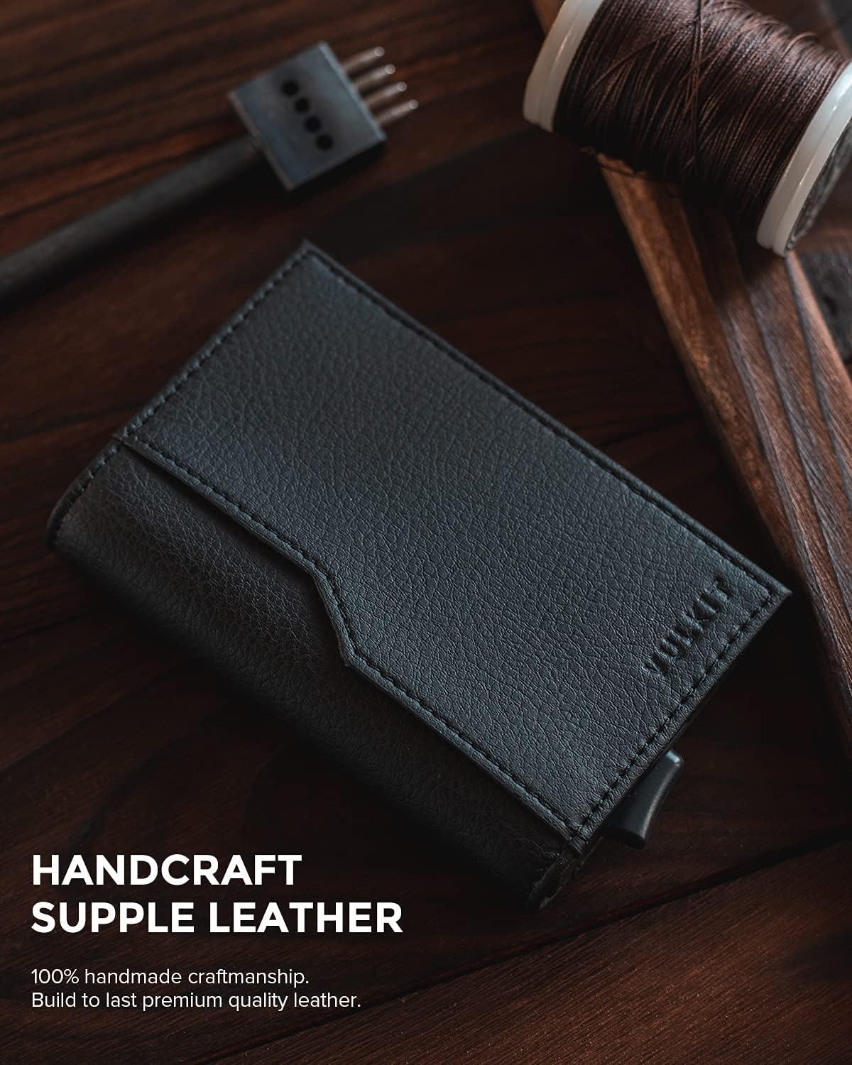 image:imageVULKIT Card Holder Wallet with Double ID Windows RFID Blocking Pop Up Wallet Minimalist Design for 12 CardsBlack