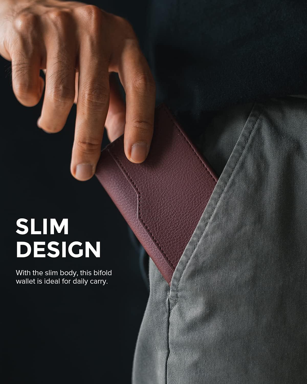 image:imageVULKIT Card Holder Wallet with Double ID Windows RFID Blocking Pop Up Wallet Minimalist Design for 12 CardsDark Red