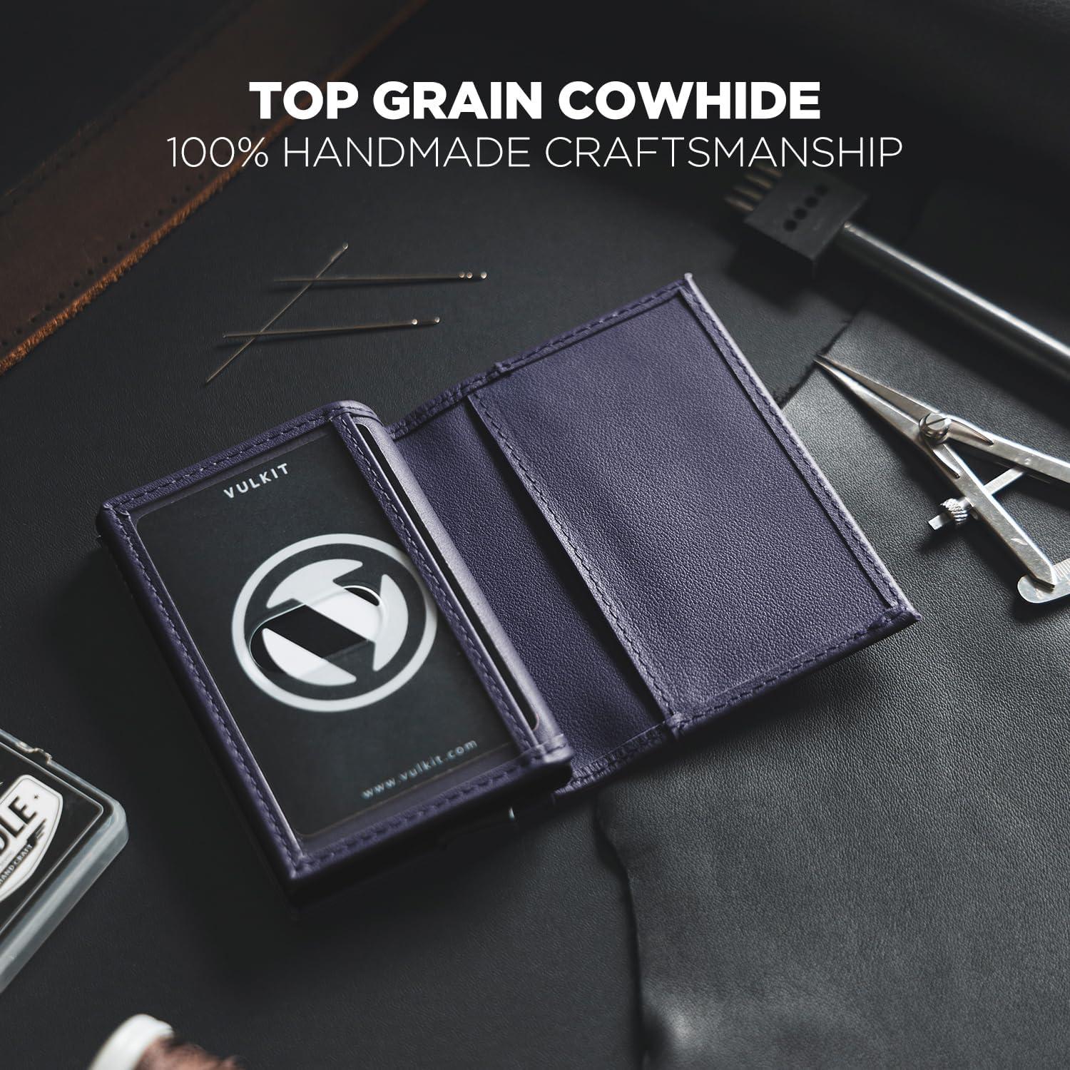 image:imageVULKIT Card Holder Wallet with Double ID Windows RFID Blocking Pop Up Wallet Minimalist Design for 12 CardsNappa Navy