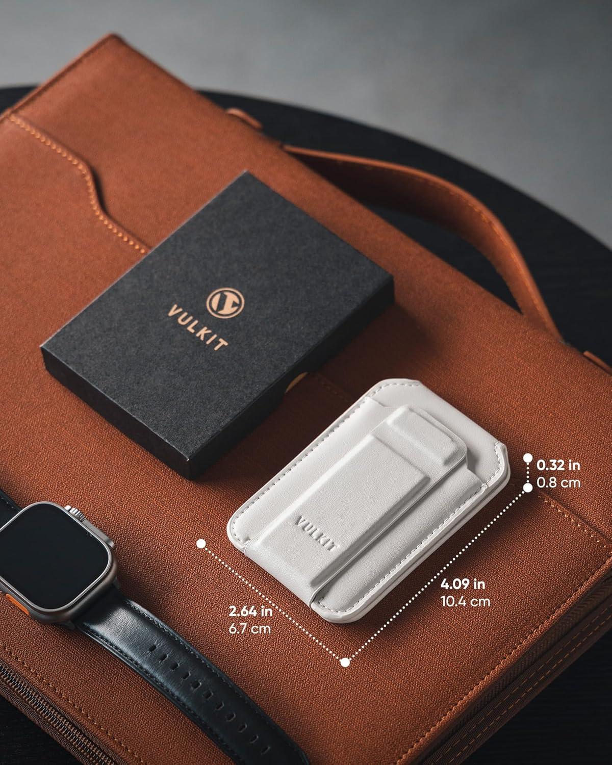 image:imageVULKIT Magnetic Phone Card holder RFID Blocking Slim Card Wallet Phone Case Compatible with Suitble for iphone 1615141312 SeriesBlackBeige