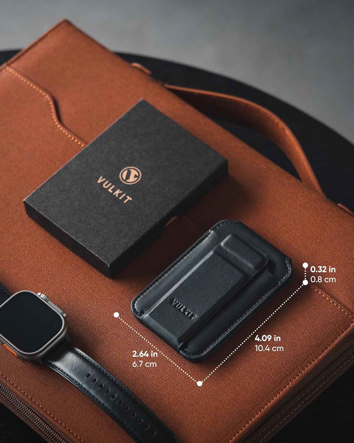 image:imageVULKIT Magnetic Phone Card holder RFID Blocking Slim Card Wallet Phone Case Compatible with Suitble for iphone 1615141312 SeriesBlackBlack