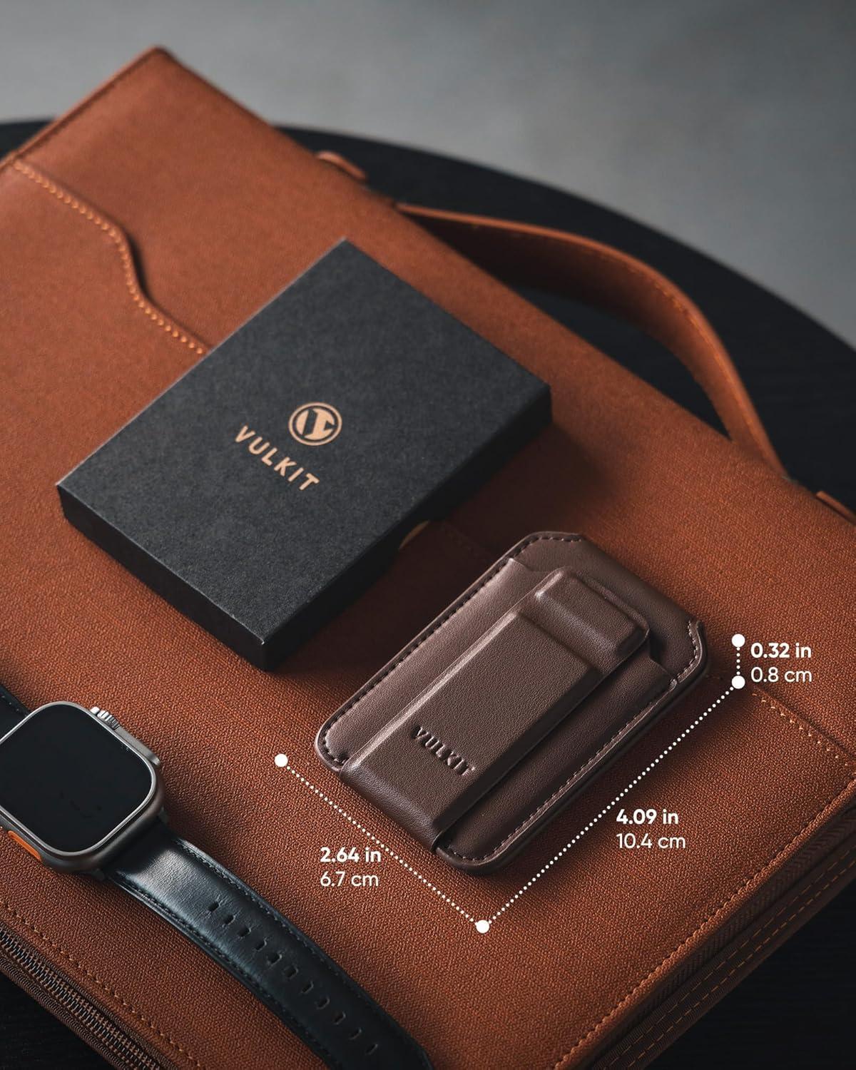image:imageVULKIT Magnetic Phone Card holder RFID Blocking Slim Card Wallet Phone Case Compatible with Suitble for iphone 1615141312 SeriesBlackEspresso