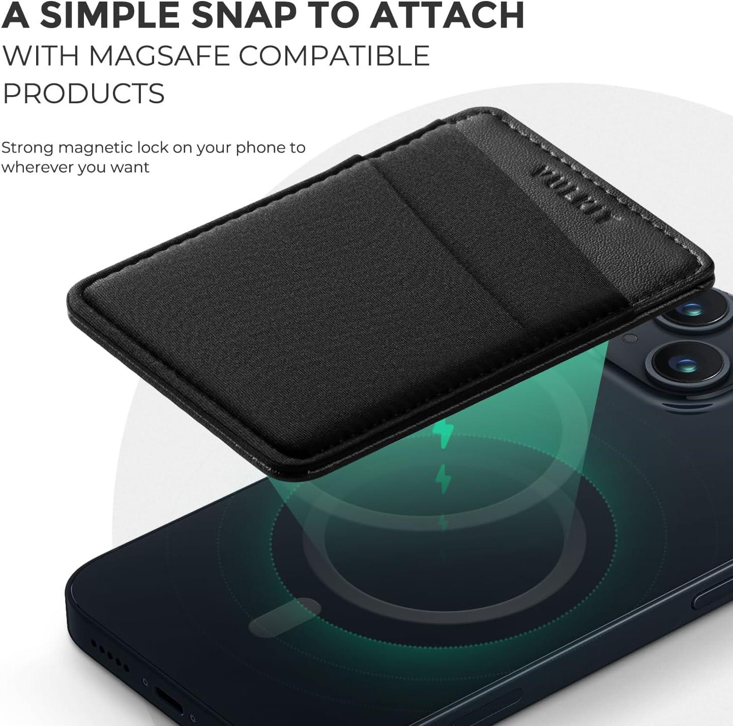 image:imageVULKIT Magnetic Phone Wallet for MagSafe RFID Blocking Card Holder Wallet for iPhone 1615141312 Series amp Phone Case with MagSafeBlack