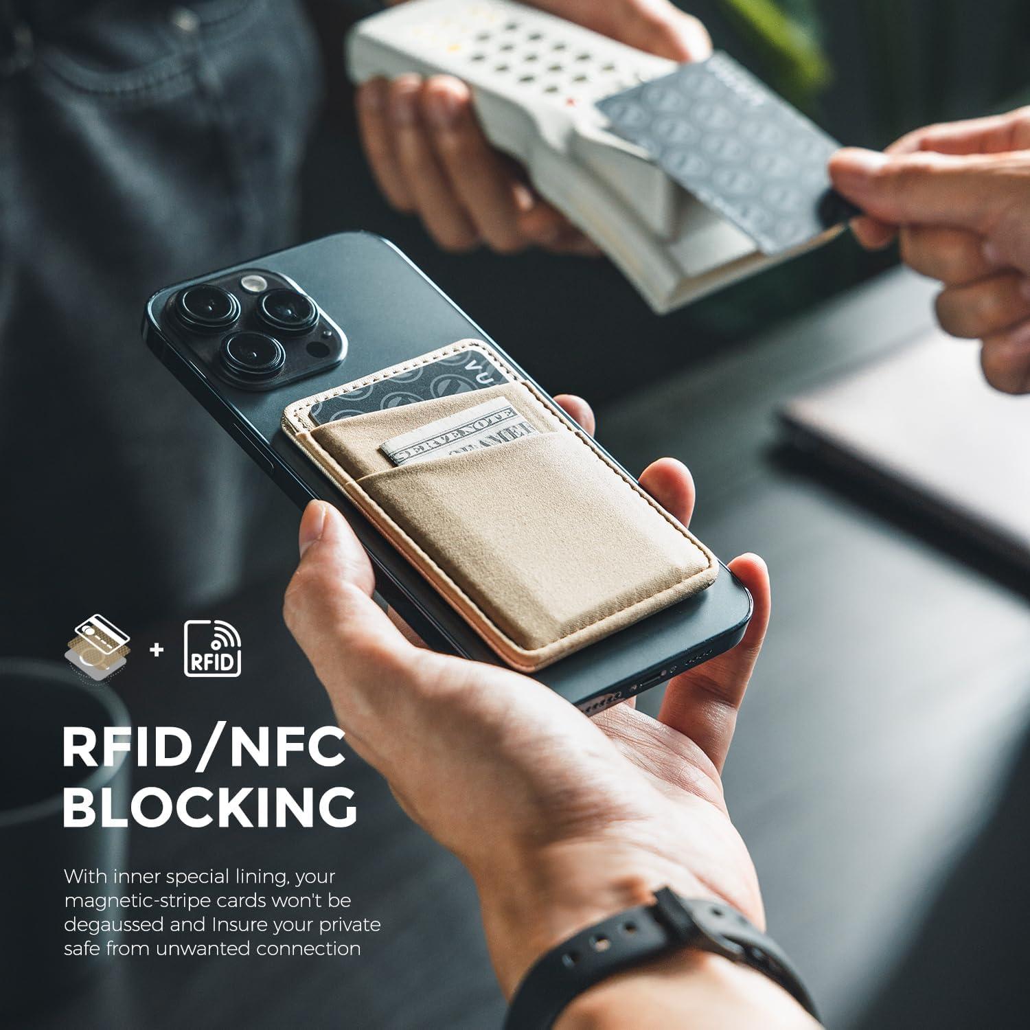 image:imageVULKIT Magnetic Phone Wallet for MagSafe RFID Blocking Card Holder Wallet for iPhone 1615141312 Series amp Phone Case with MagSafeChampagne Gold