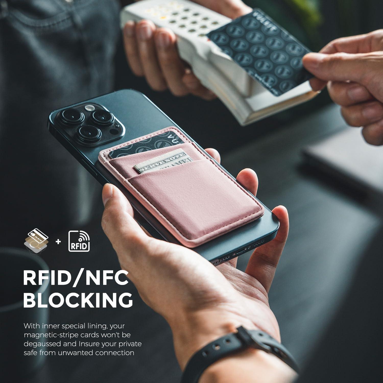 image:imageVULKIT Magnetic Phone Wallet for MagSafe RFID Blocking Card Holder Wallet for iPhone 1615141312 Series amp Phone Case with MagSafeRose