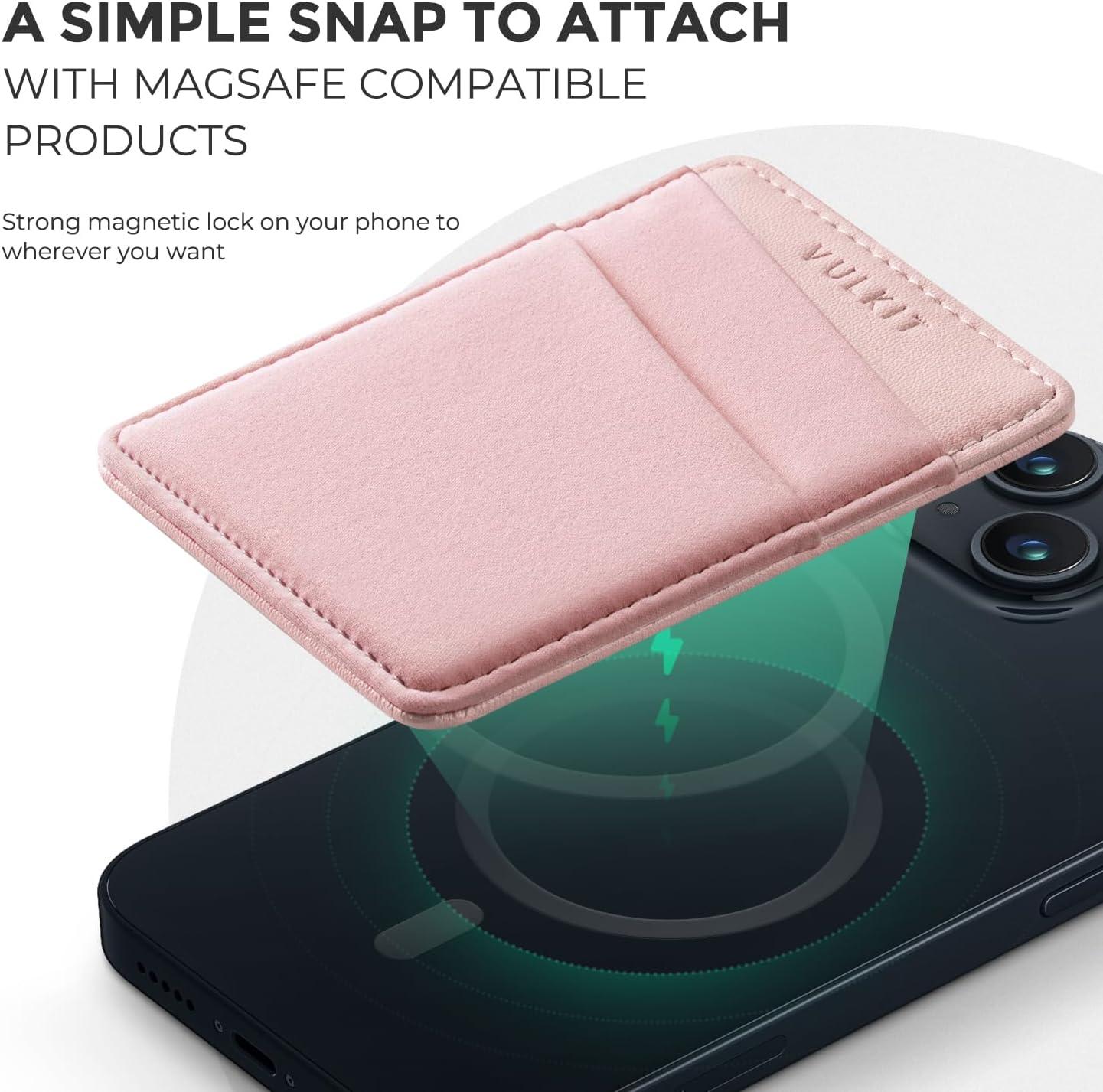 image:imageVULKIT Magnetic Phone Wallet for MagSafe RFID Blocking Card Holder Wallet for iPhone 1615141312 Series amp Phone Case with MagSafeRose