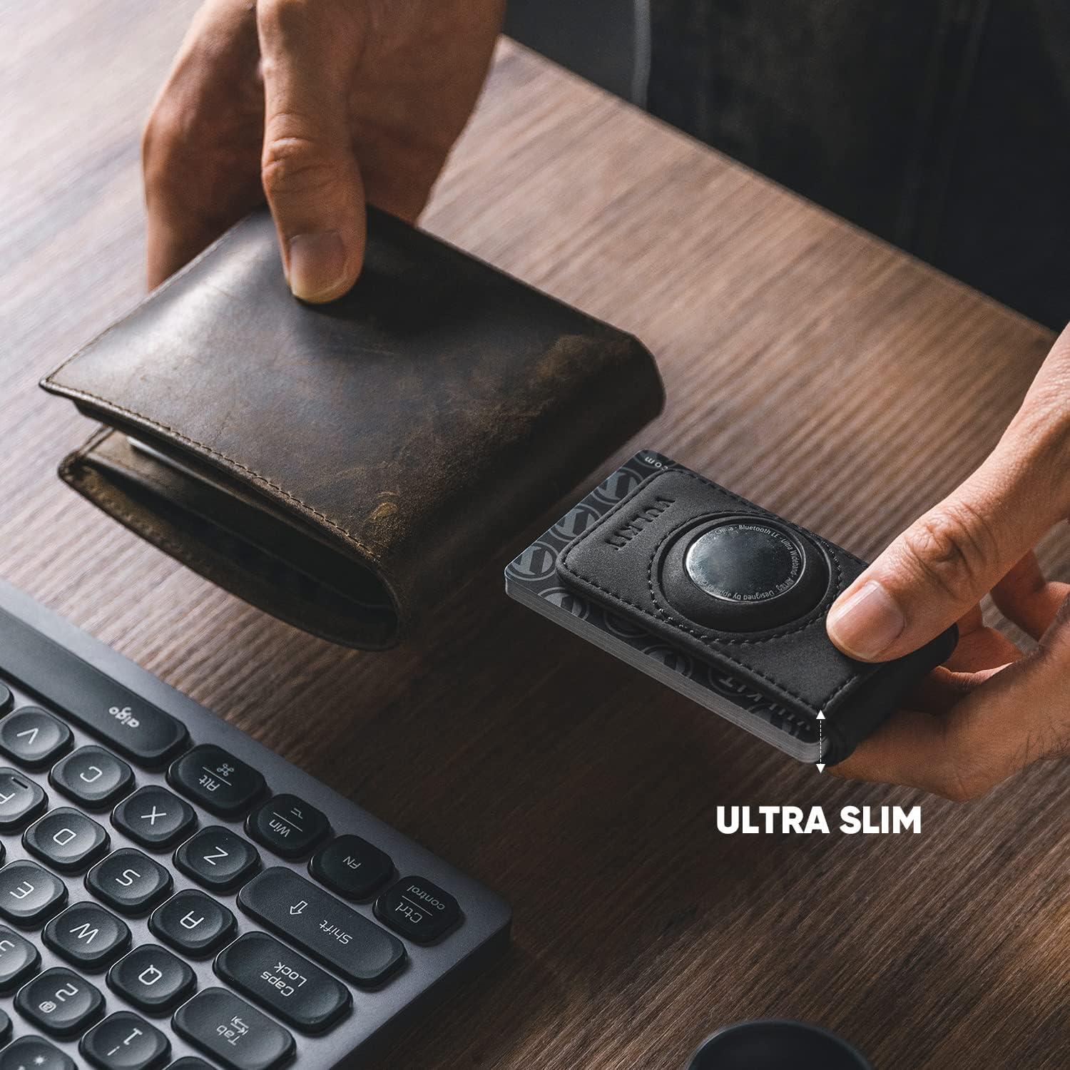 image:imageVULKIT Mens Magnetic Money Clip with Airtag Holder Airtag NOT Included Holds Up to 15 Cash or 8 CardsBlack
