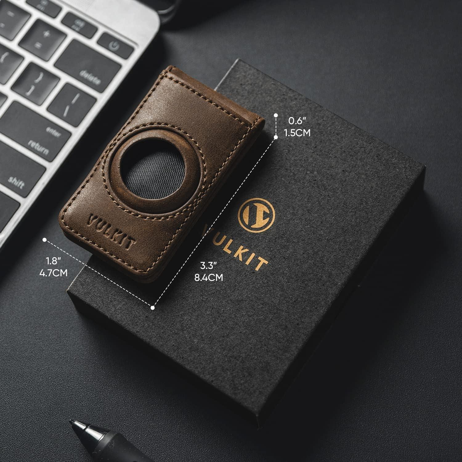 image:imageVULKIT Mens Magnetic Money Clip with Airtag Holder Airtag NOT Included Holds Up to 15 Cash or 8 CardsEspresso