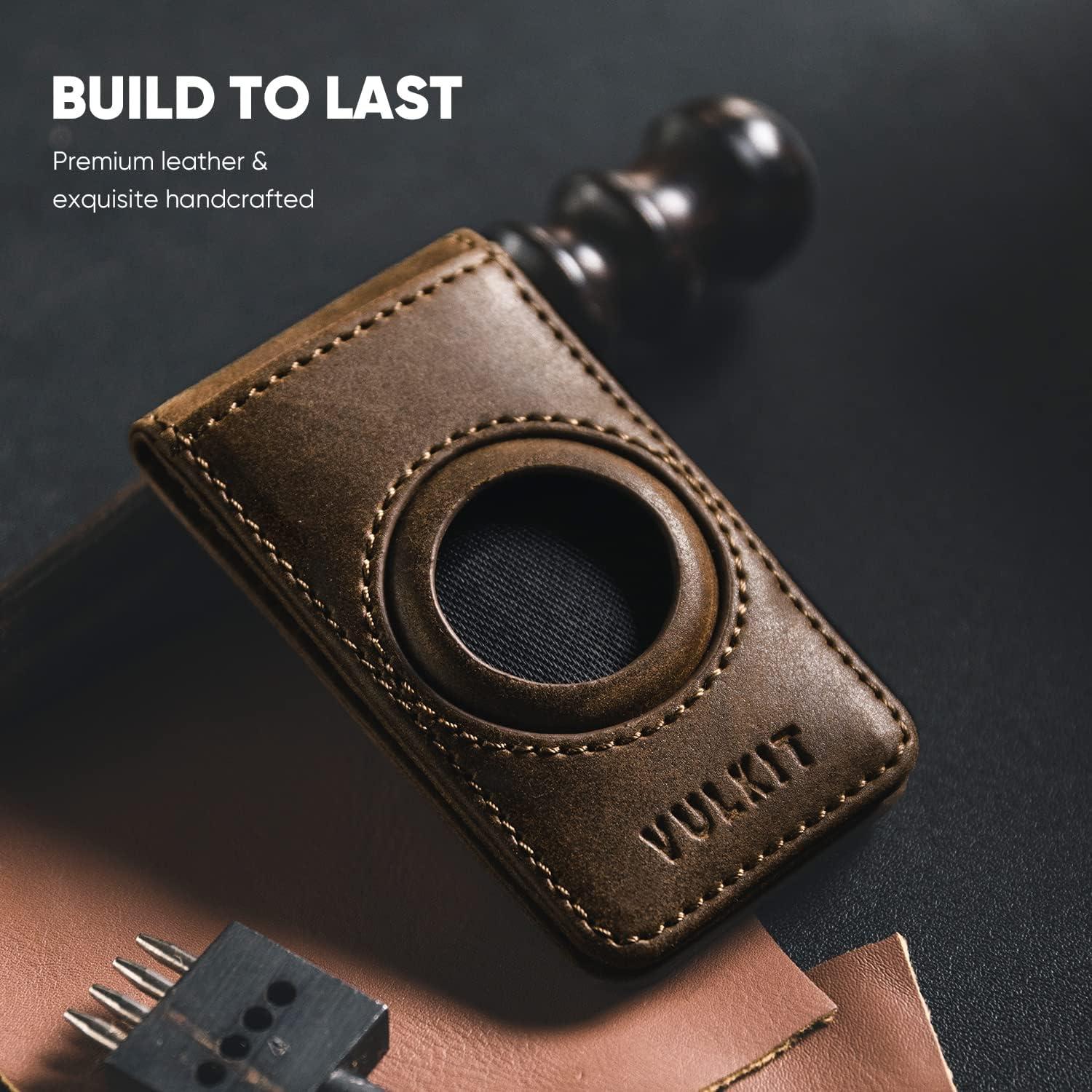 image:imageVULKIT Mens Magnetic Money Clip with Airtag Holder Airtag NOT Included Holds Up to 15 Cash or 8 CardsEspresso
