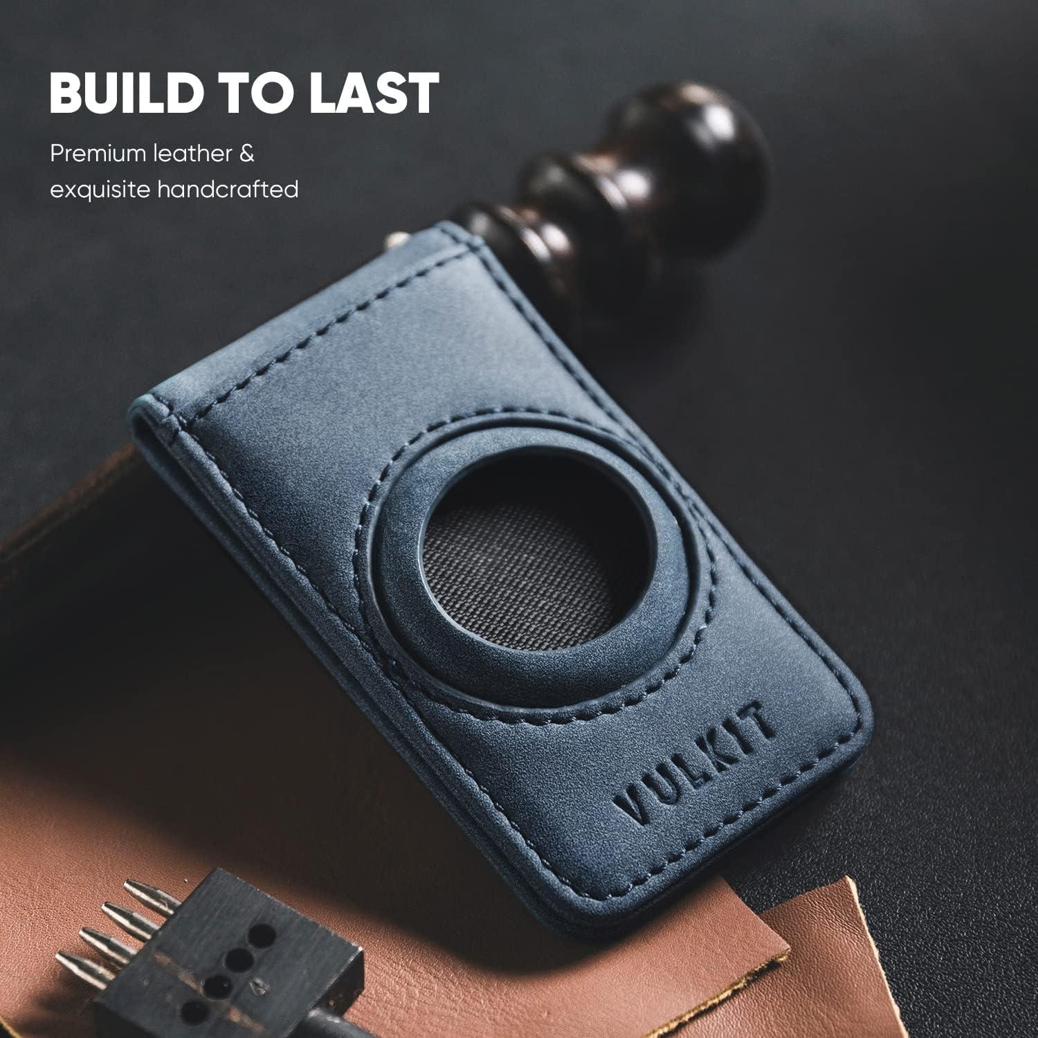 image:imageVULKIT Mens Magnetic Money Clip with Airtag Holder Airtag NOT Included Holds Up to 15 Cash or 8 CardsNavy