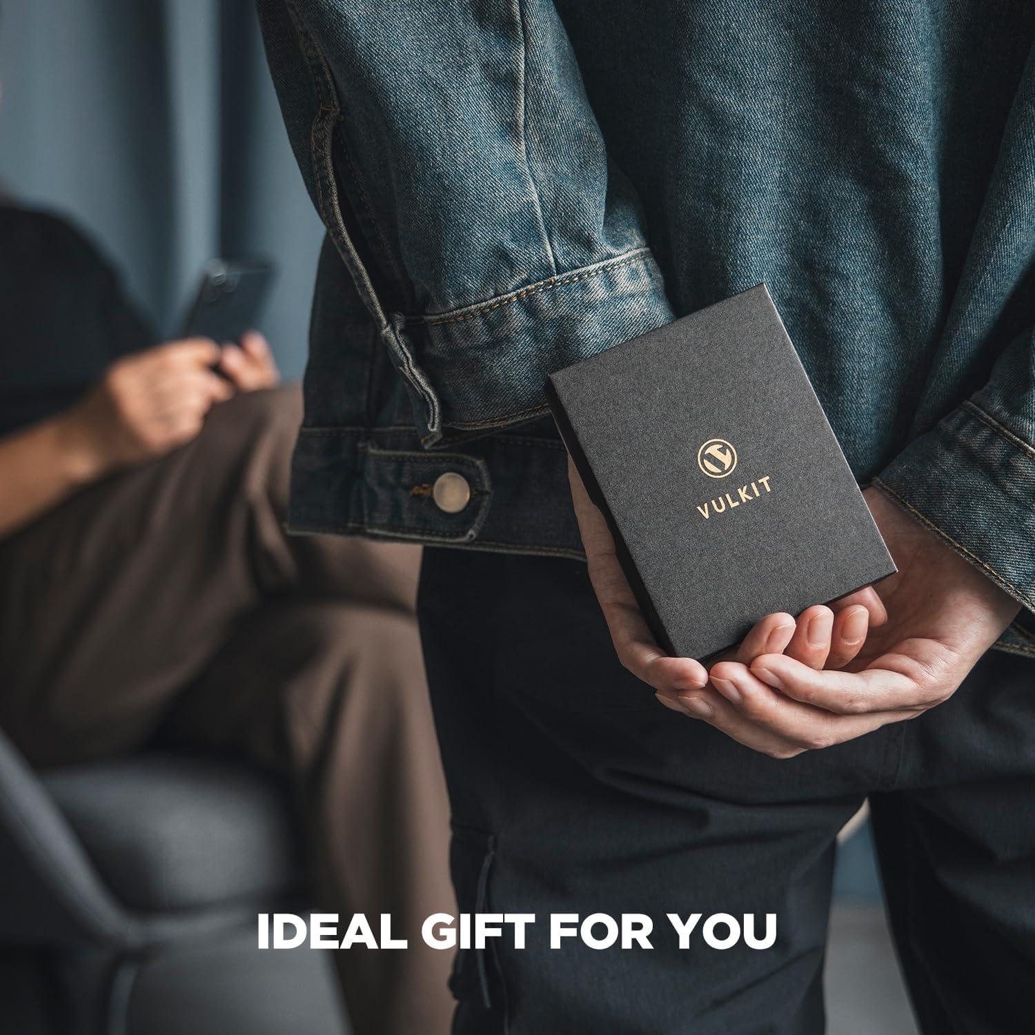 image:imageVULKIT Mens Slim Wallets Pop Up Card Holder RFID Blocking Metal Wallet Minimalist Design Holds Up to 11 CardsG2Premium EspressoMagnetic Closure