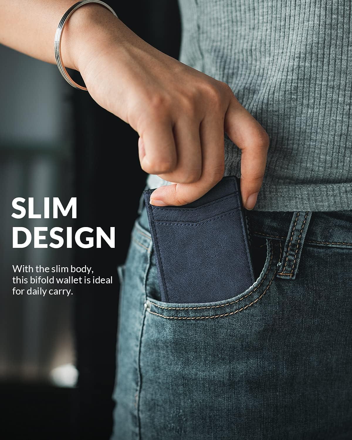 image:imageVULKIT Mens Slim Wallets Pop Up Card Holder RFID Blocking Metal Wallet Minimalist Design Holds Up to 11 CardsNavy