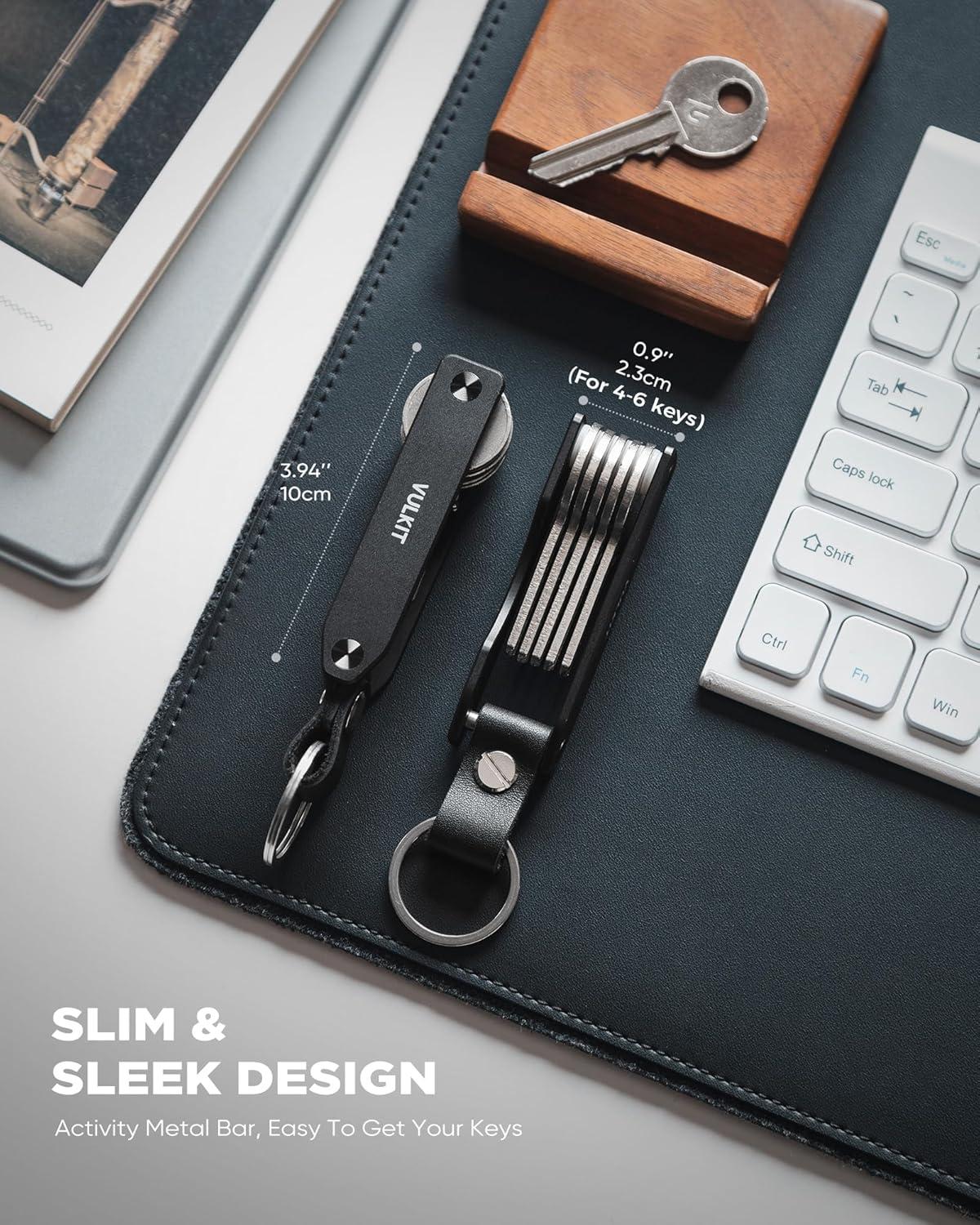 image:imageVULKIT Metal Key Organizer Minimalist Key Holder Compact Key Case KeychainBlack