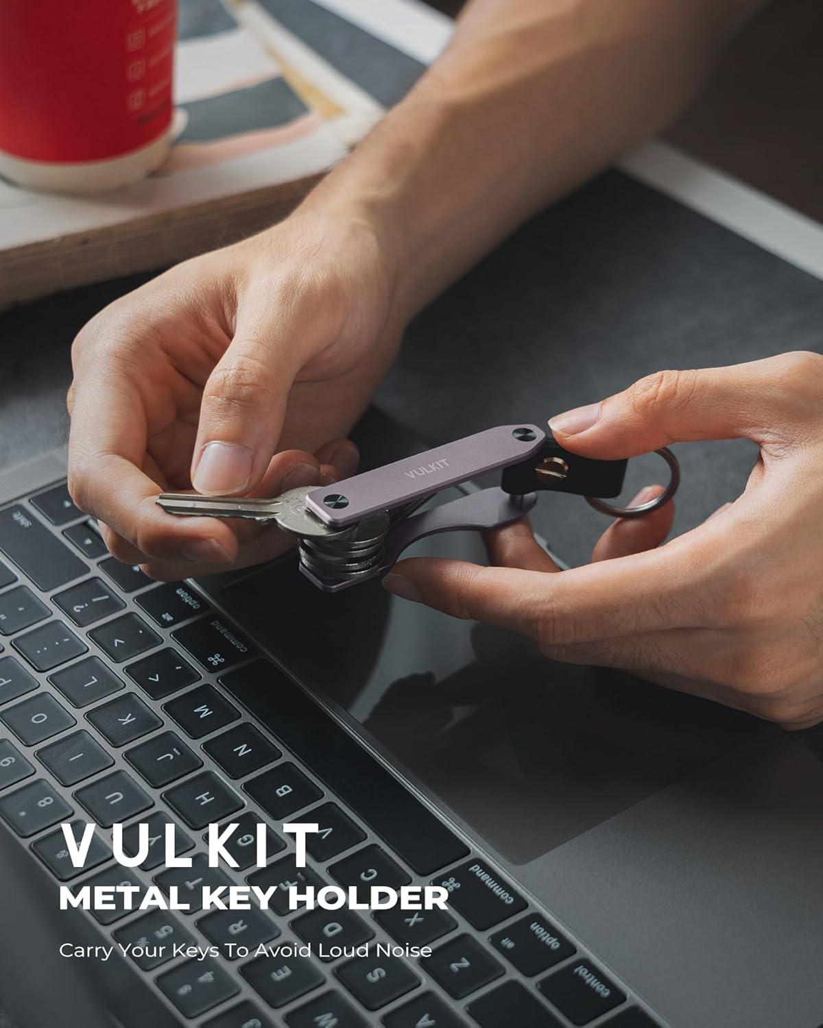 image:imageVULKIT Metal Key Organizer Minimalist Key Holder Compact Key Case KeychainLilac