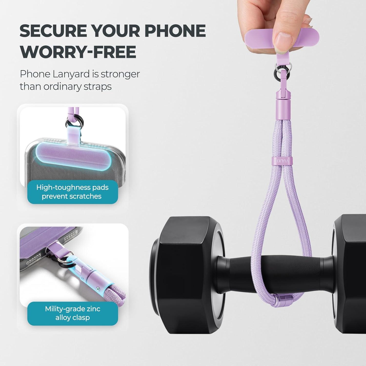 image:imageVULKIT Phone Lanyard Crossbody Cellphone Wrist Strap AntiTheft Phone Strap Adjustable Neck Lanyard with Metal BucklesPurple