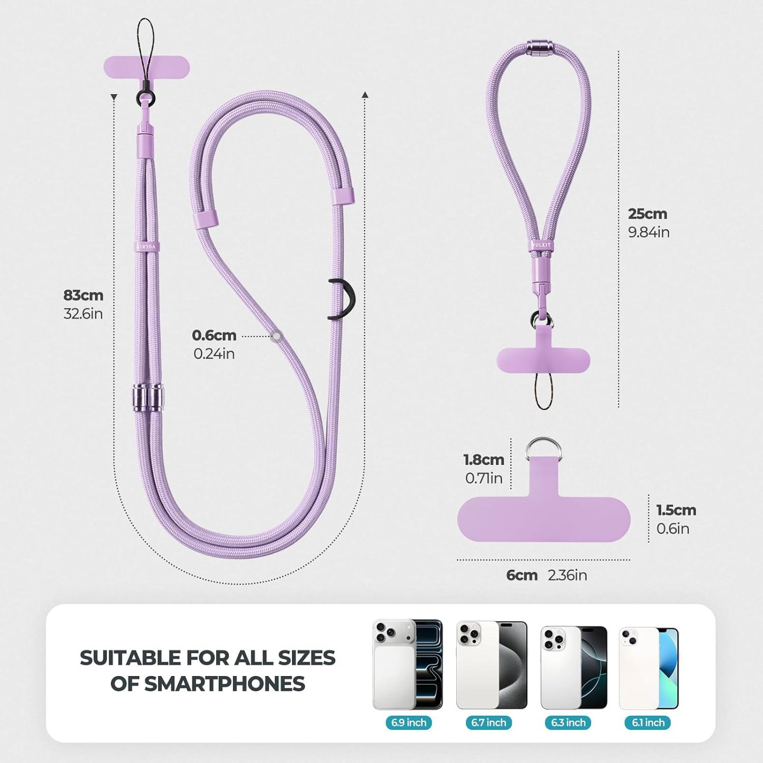 image:imageVULKIT Phone Lanyard Crossbody Cellphone Wrist Strap AntiTheft Phone Strap Adjustable Neck Lanyard with Metal BucklesPurple