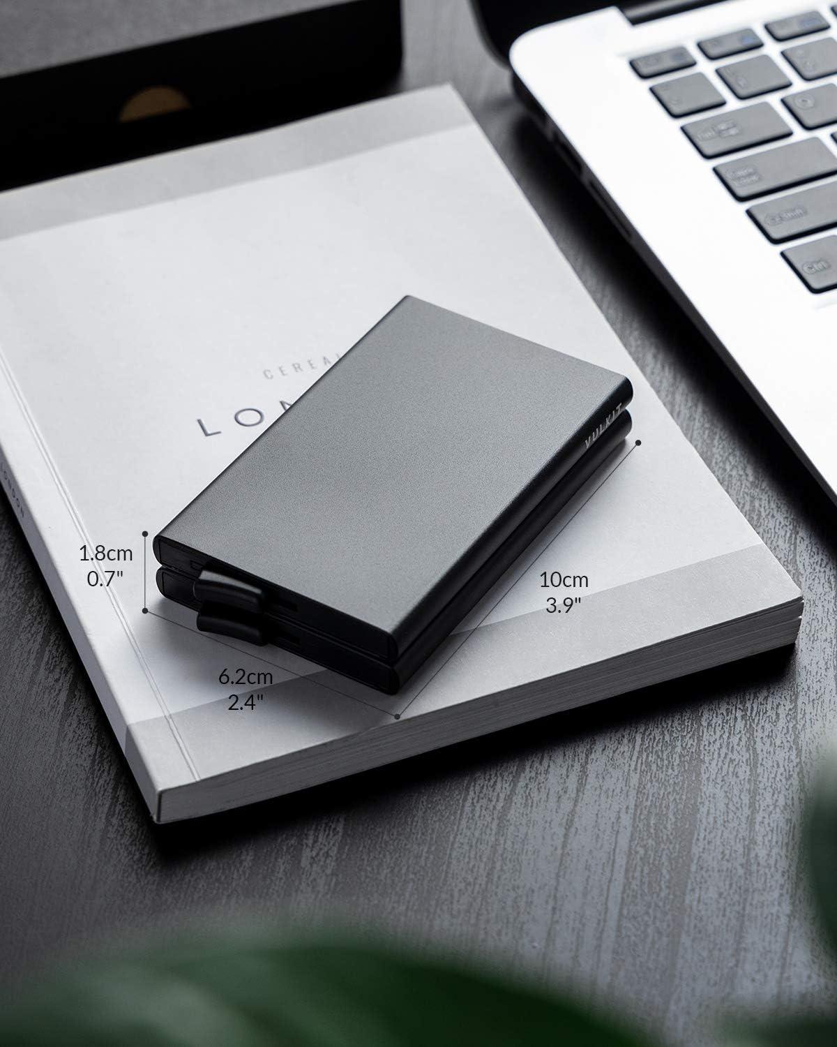 image:imageVULKIT Pop Up Card Holder Minimalist Card Case RFID Blocking 2 Double Slim Metal Case for Men or Women Red