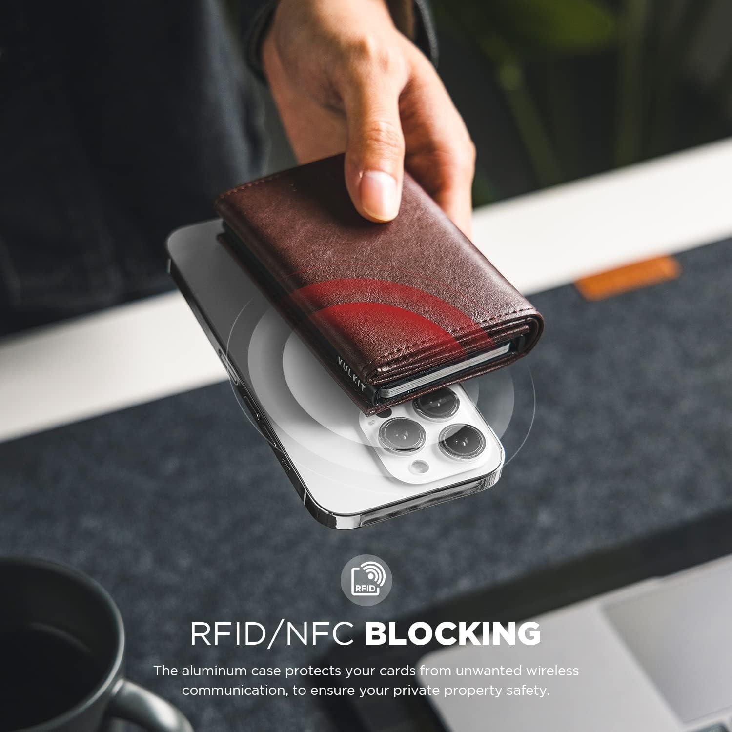 image:imageVULKIT Pop up Card Wallet Minimalist Cash Wallets RFID Blocking Leather Smart Credit Card Holder with ID window for MenEspresso