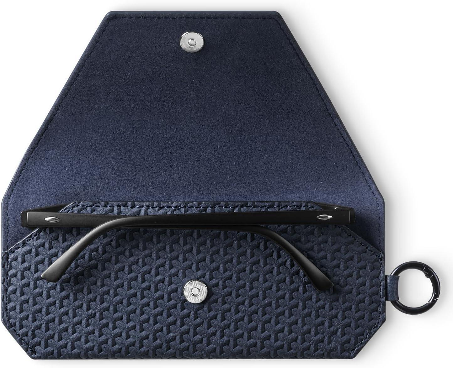 image:imageVULKIT Portable Leather Eye Glasses Case for Women amp Men Slim Sunglass Case Unisex Eyeglass CaseInk Navy