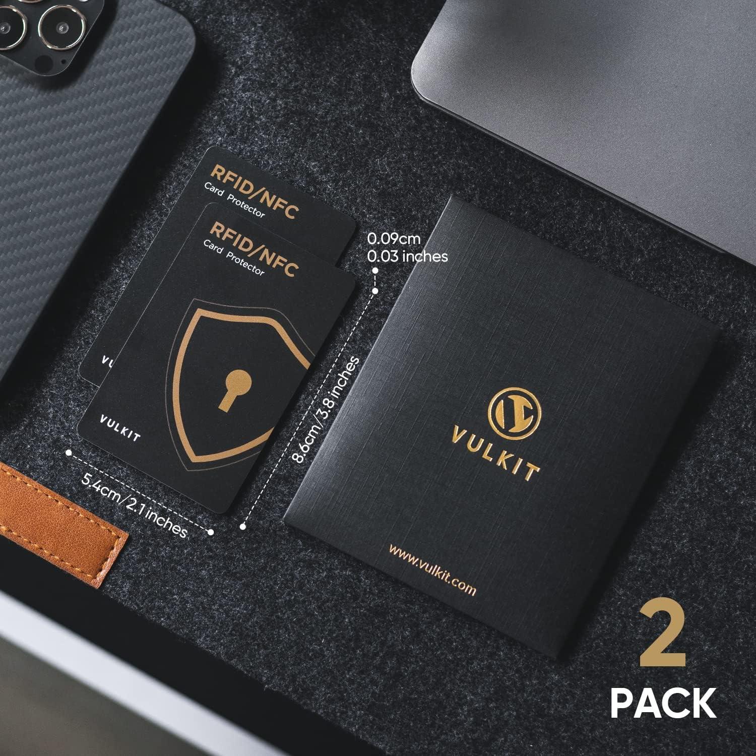 image:imageVULKIT RFID Blocking Cards 2 Pack Credit Card Protectors NFC Contactless Cards Protection for Business amp Travel Wallet