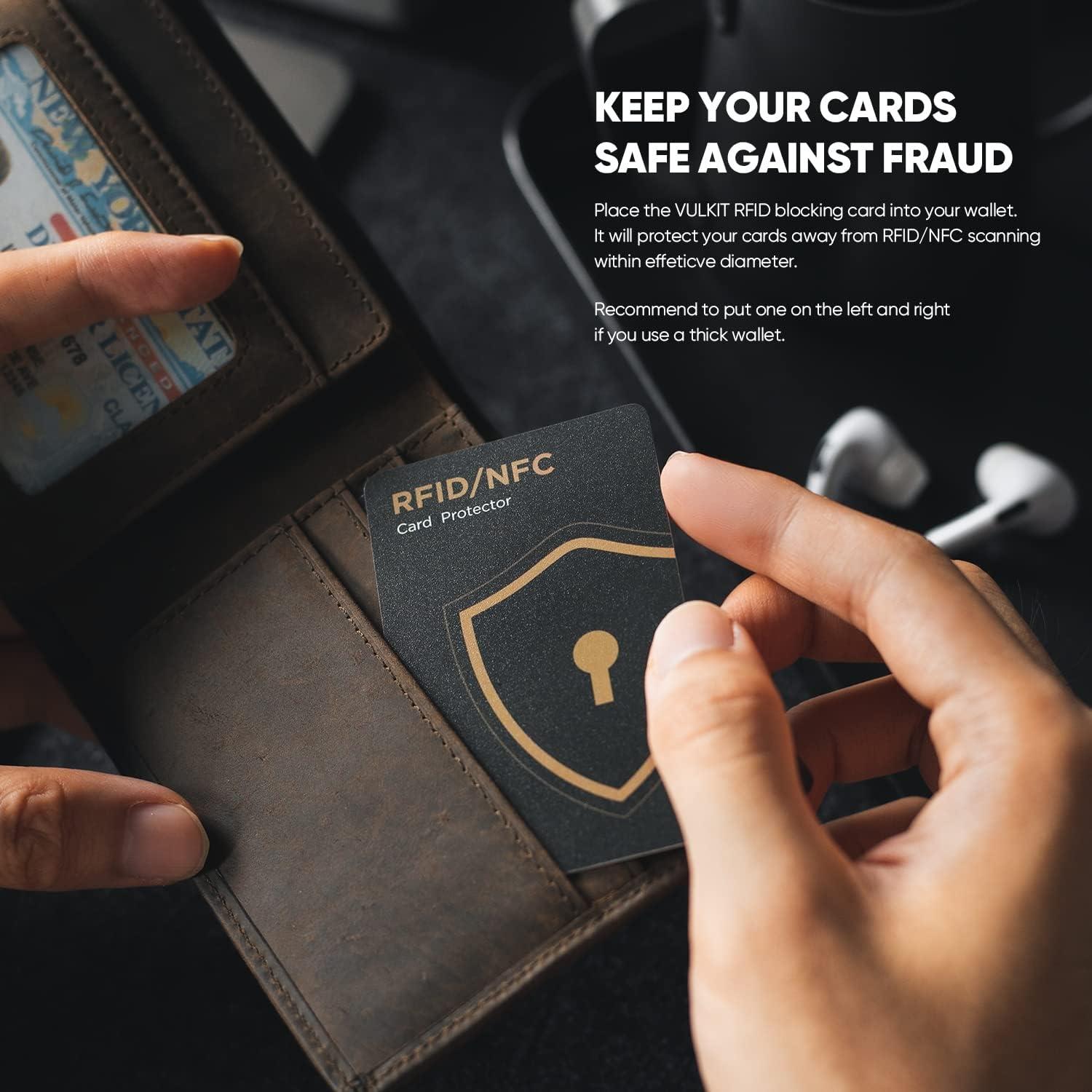 image:imageVULKIT RFID Blocking Cards 2 Pack Credit Card Protectors NFC Contactless Cards Protection for Business amp Travel Wallet