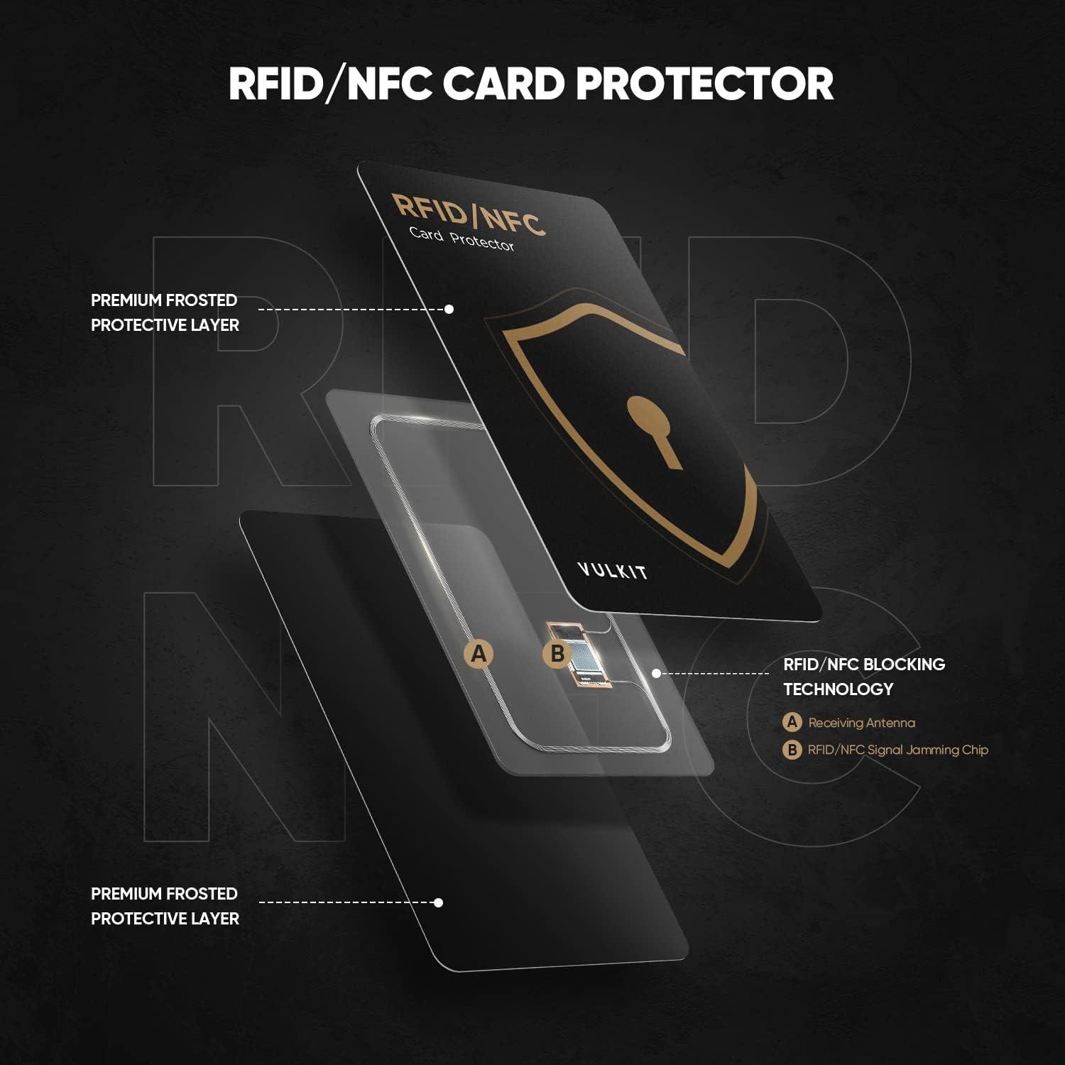 image:imageVULKIT RFID Blocking Cards 2 Pack Credit Card Protectors NFC Contactless Cards Protection for Business amp Travel Wallet
