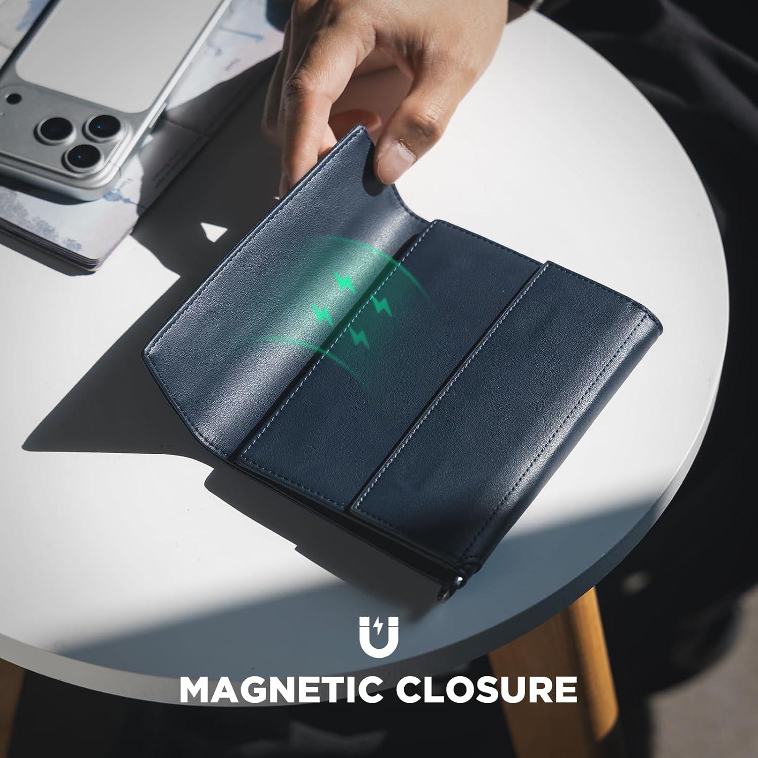 image:imageVULKIT RFID Blocking Passport Holder for Travel Multifunctional Passport Cover for Men amp Women Designed for LongDistance Trips Large Capacity Phone amp Tablet Stand Function Forest GreenMidnight Navy