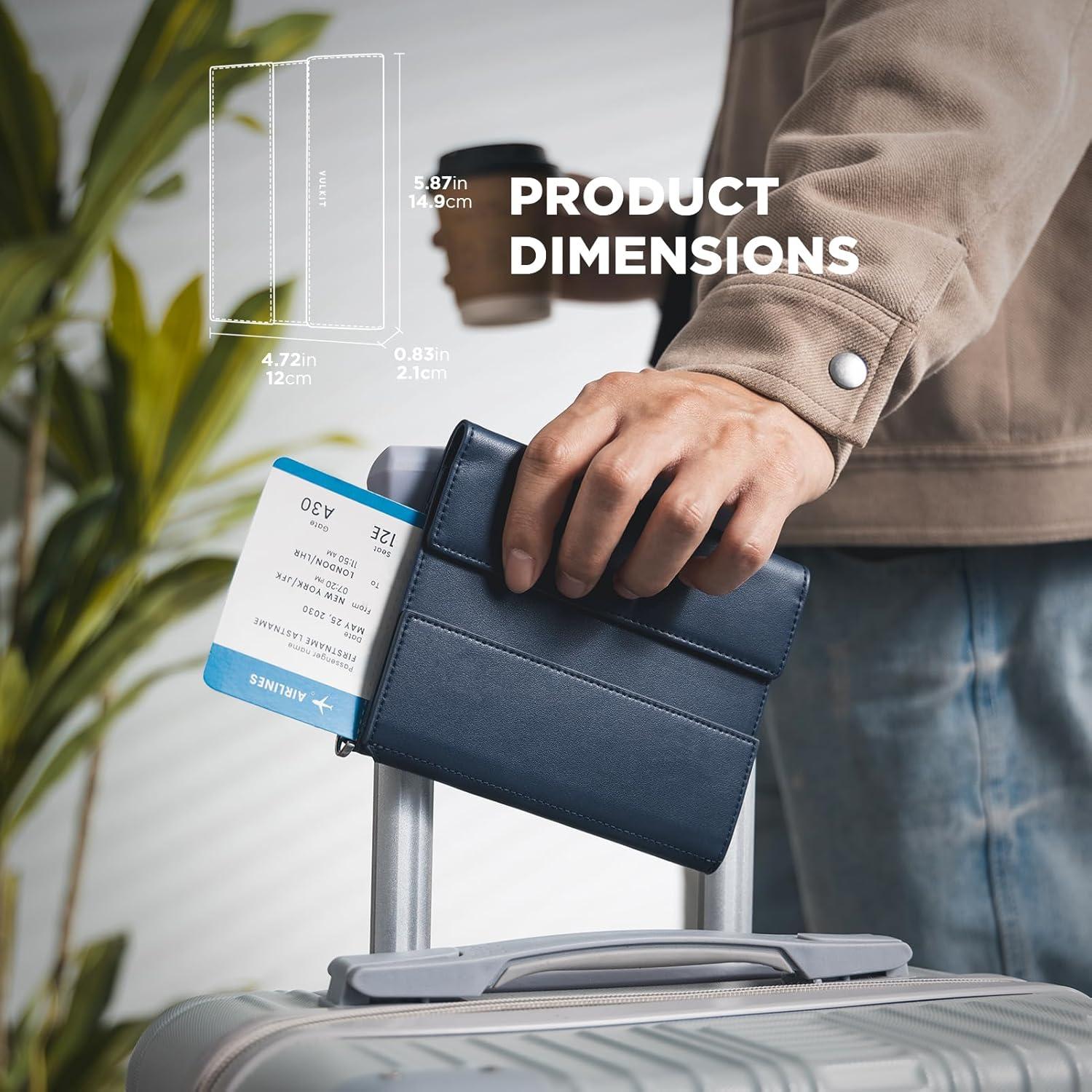 image:imageVULKIT RFID Blocking Passport Holder for Travel Multifunctional Passport Cover for Men amp Women Designed for LongDistance Trips Large Capacity Phone amp Tablet Stand Function Forest GreenMidnight Navy