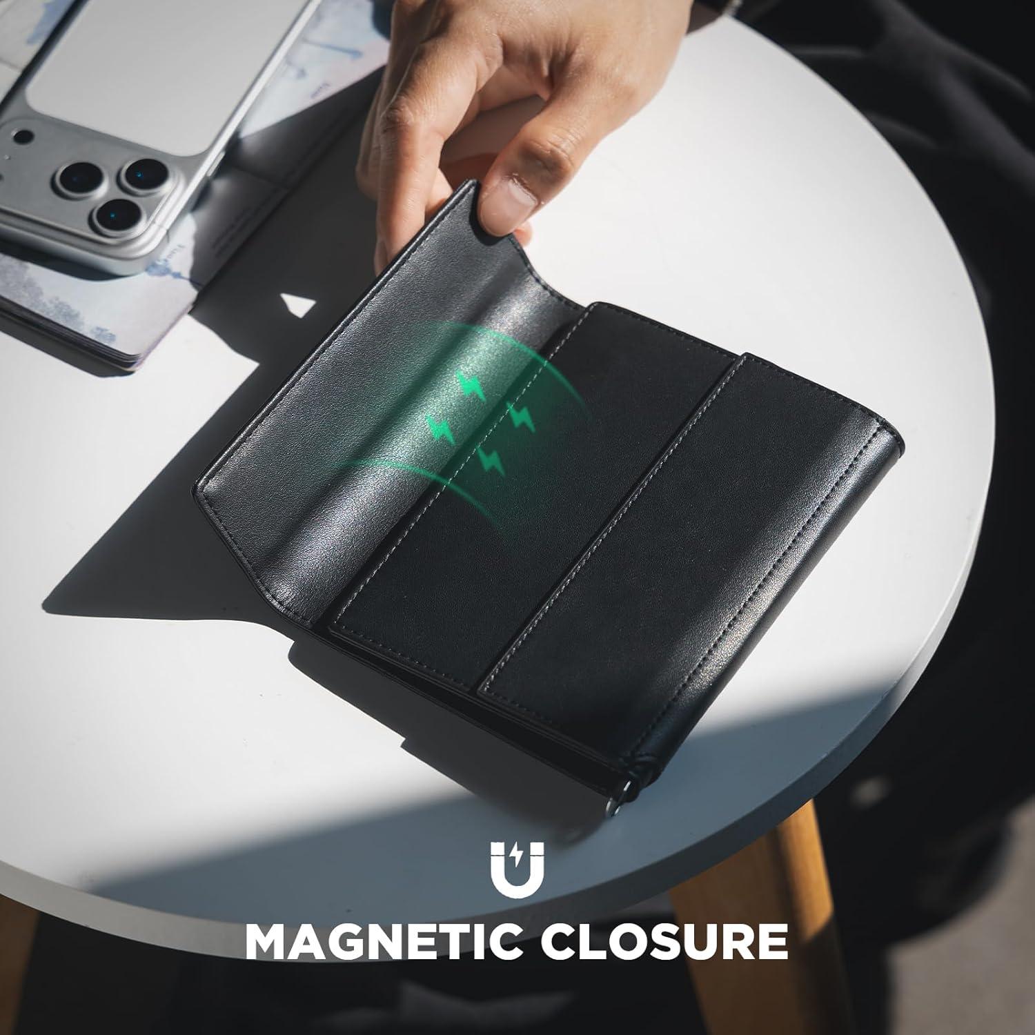 image:imageVULKIT RFID Blocking Passport Holder for Travel Multifunctional Passport Cover for Men amp Women Designed for LongDistance Trips Large Capacity Phone amp Tablet Stand Function Forest GreenOnyx Black