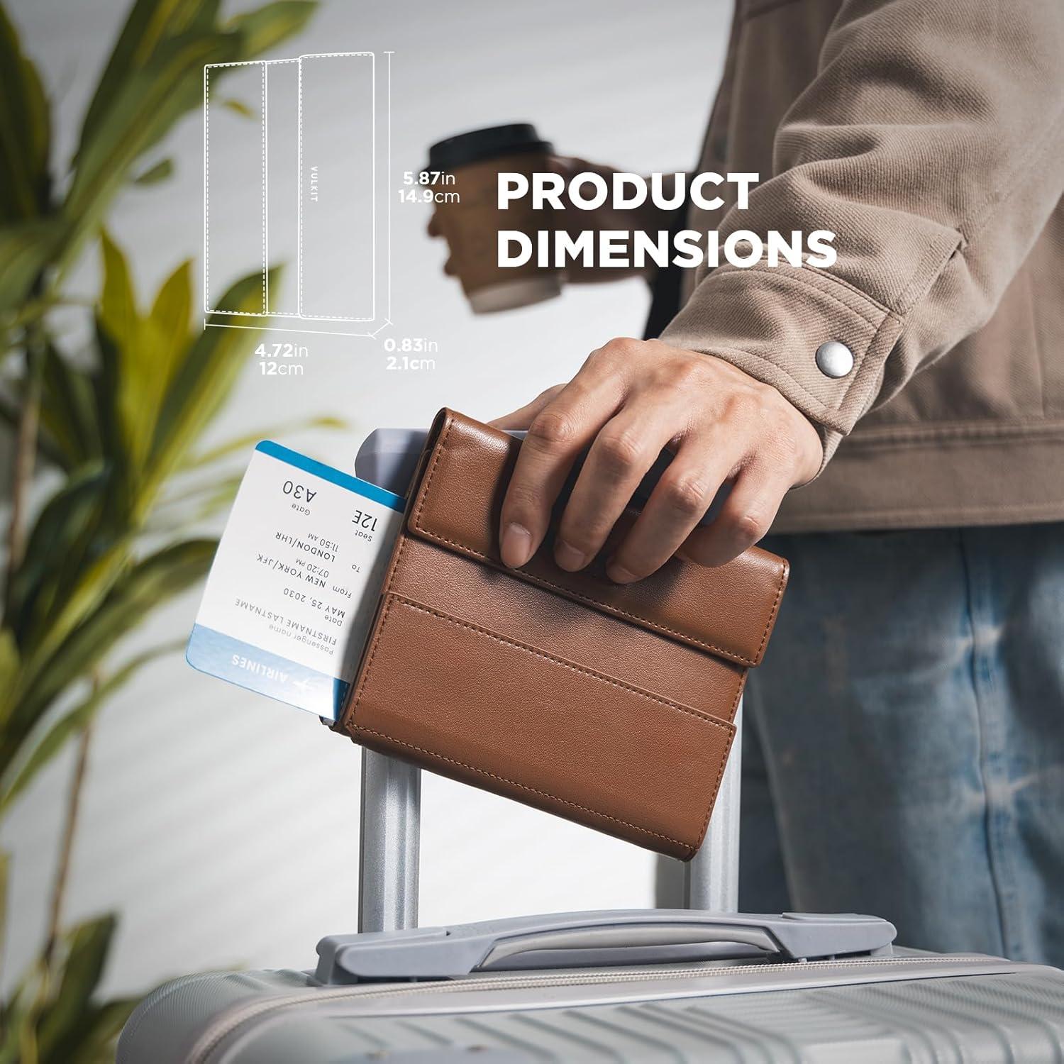 image:imageVULKIT RFID Blocking Passport Holder for Travel Multifunctional Passport Cover for Men amp Women Designed for LongDistance Trips Large Capacity Phone amp Tablet Stand Function Forest GreenMocha Tan