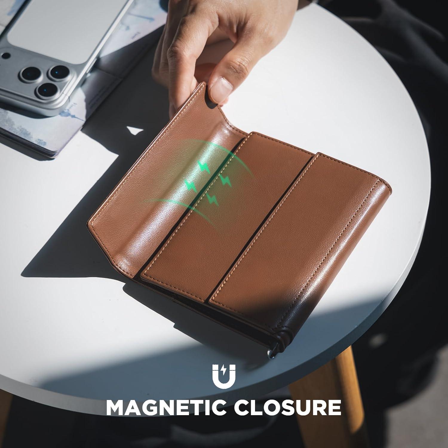 image:imageVULKIT RFID Blocking Passport Holder for Travel Multifunctional Passport Cover for Men amp Women Designed for LongDistance Trips Large Capacity Phone amp Tablet Stand Function Forest GreenMocha Tan