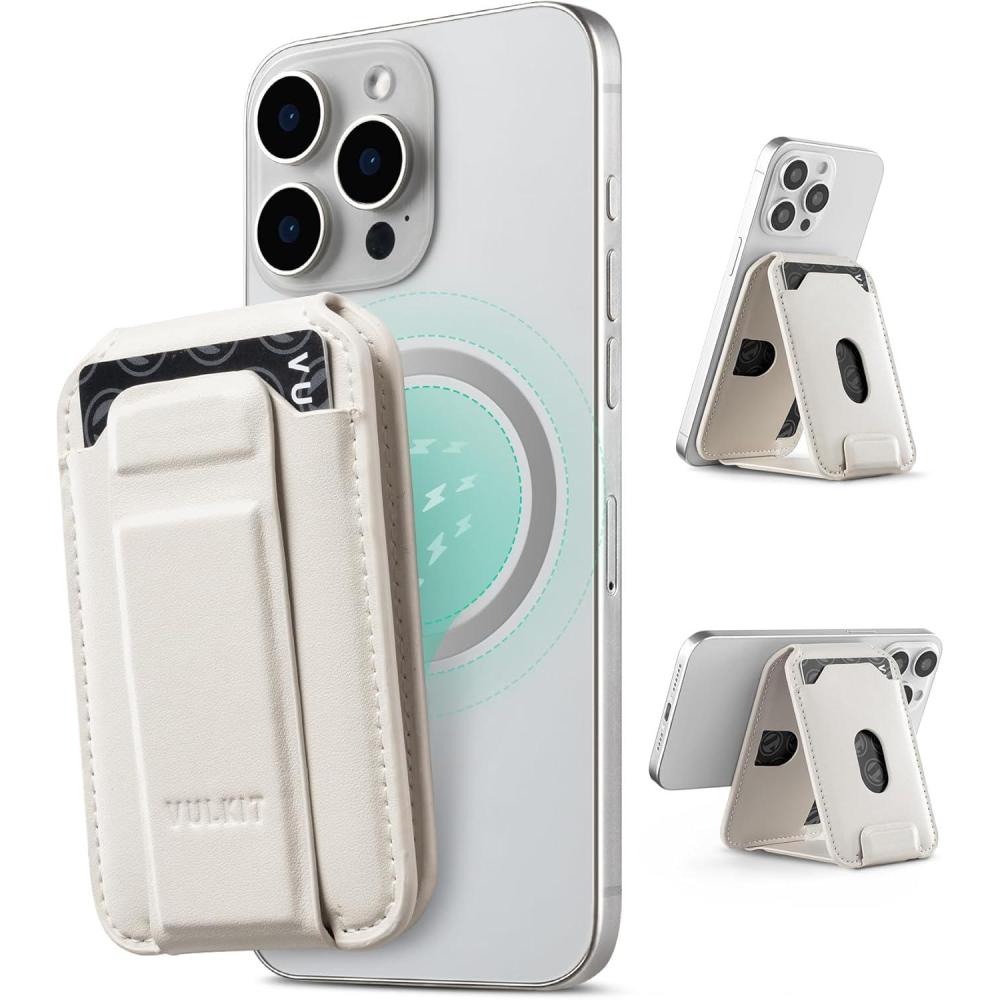 image:imageVULKIT Magnetic Phone Card holder RFID Blocking Slim Card Wallet Phone Case Compatible with Suitble for iphone 1615141312 SeriesBlackBeige
