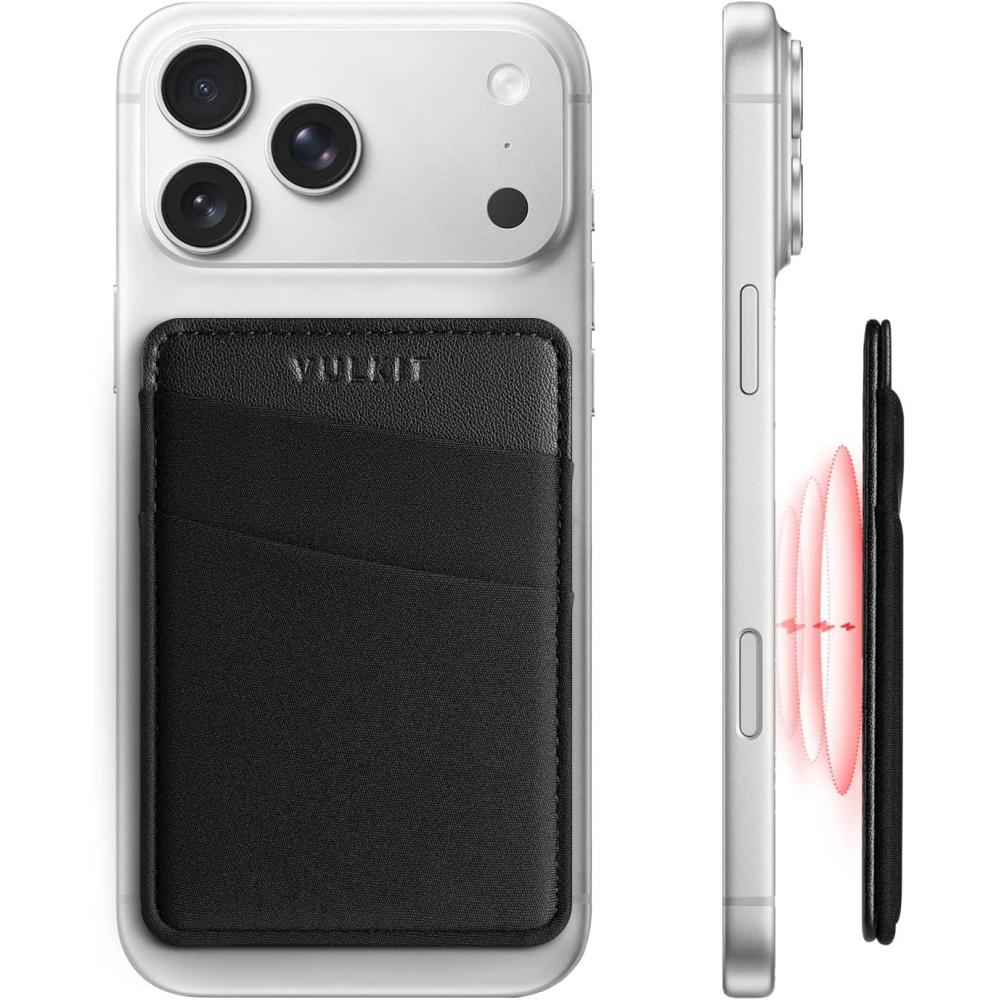 image:imageVULKIT Magnetic Phone Wallet for MagSafe RFID Blocking Card Holder Wallet for iPhone 1615141312 Series amp Phone Case with MagSafeBlack