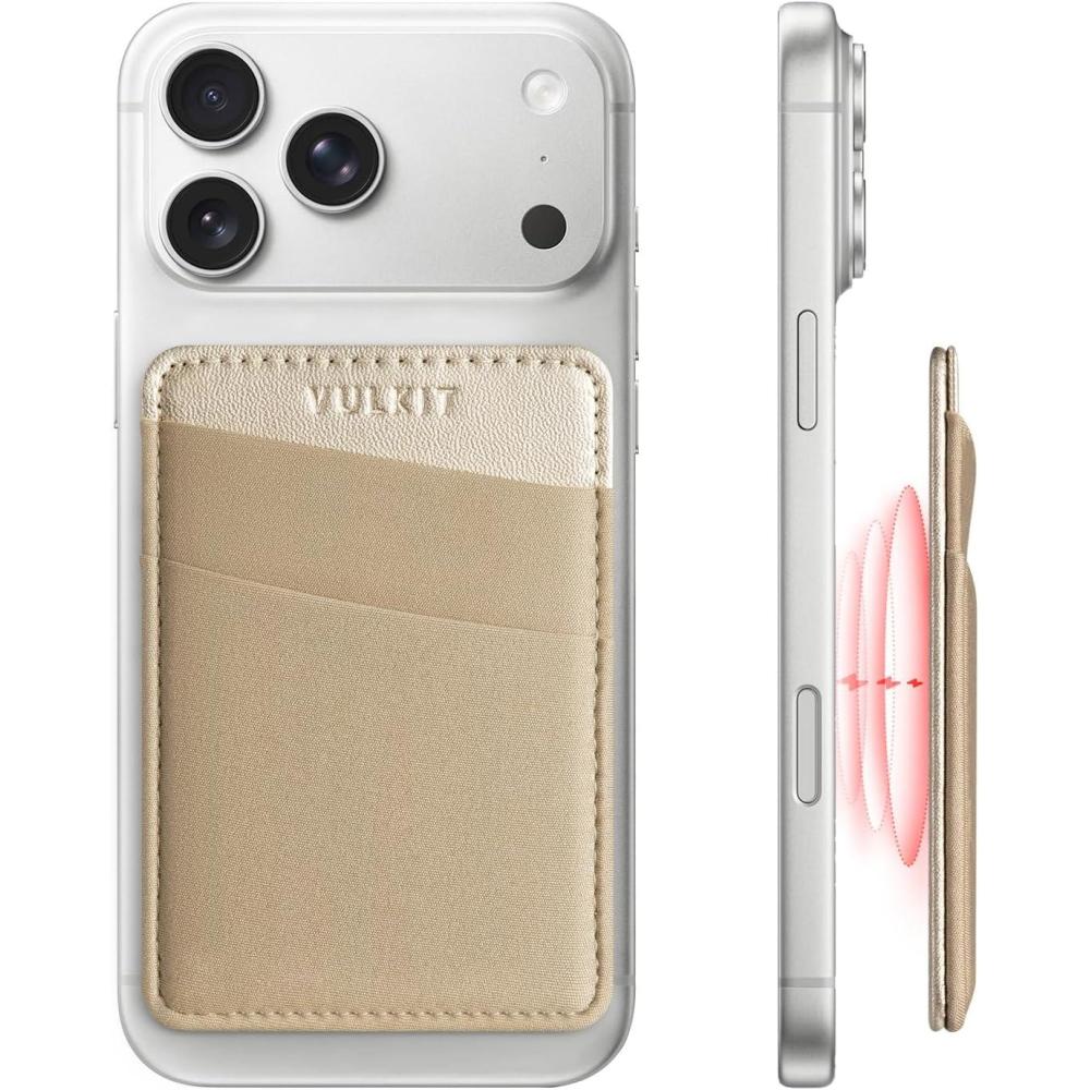 image:imageVULKIT Magnetic Phone Wallet for MagSafe RFID Blocking Card Holder Wallet for iPhone 1615141312 Series amp Phone Case with MagSafeChampagne Gold
