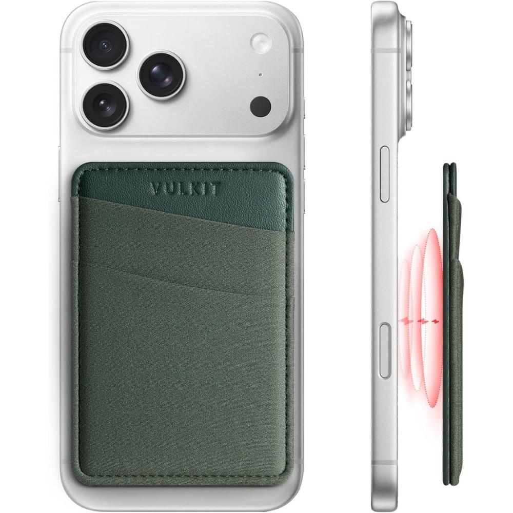image:imageVULKIT Magnetic Phone Wallet for MagSafe RFID Blocking Card Holder Wallet for iPhone 1615141312 Series amp Phone Case with MagSafeForest Green