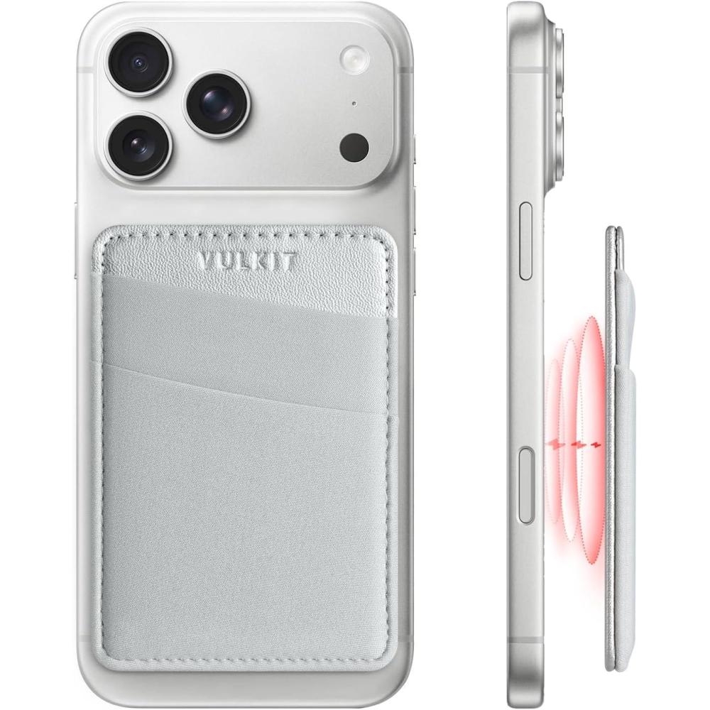 image:imageVULKIT Magnetic Phone Wallet for MagSafe RFID Blocking  Card Holder Wallet for iPhone 1615141312 Series amp Phone Case with MagSafeSilver