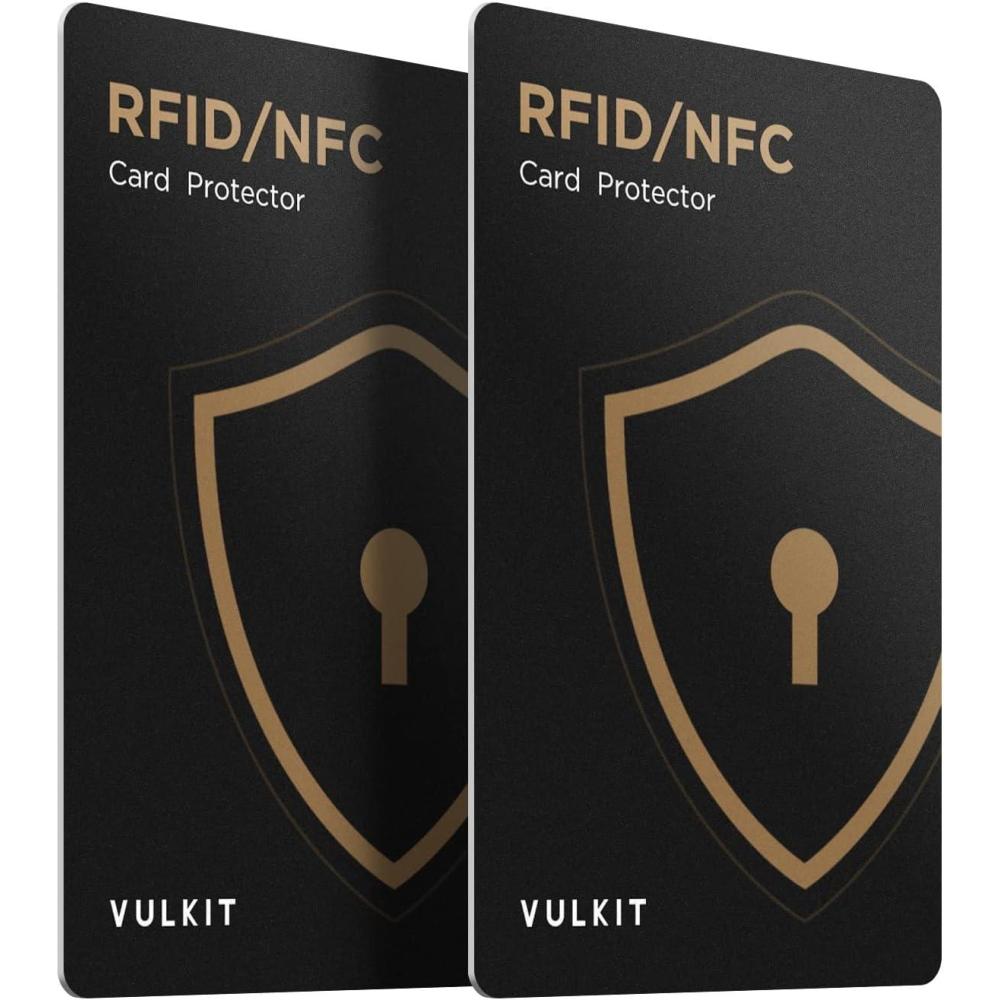 image:imageVULKIT RFID Blocking Cards 2 Pack Credit Card Protectors NFC Contactless Cards Protection for Business amp Travel Wallet