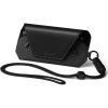 image:imageVULKIT Portable Leather Eye Glasses Case for Women amp Men Slim Sunglass Case Unisex Eyeglass CaseBlack With Lanyard