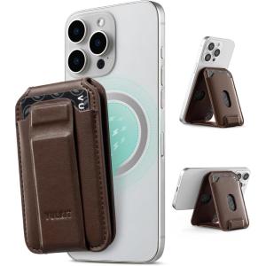 VULKIT Magnetic Phone Card holder RFID Blocking Slim Card Wallet Phone Case Compatible with Suitble for iphone 16/15/14/13/12 Series(Black)(Espresso)