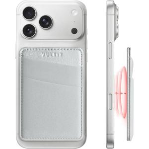 VULKIT Magnetic Phone Wallet for MagSafe- RFID Blocking – Card Holder Wallet for iPhone 16/15/14/13/12 Series & Phone Case with MagSafe(Silver)