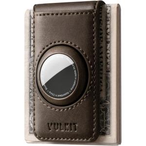 VULKIT Men’s Magnetic Money Clip with Airtag Holder – Airtag NOT Included- Holds Up to 15 Cash or 8 Cards(Espresso)