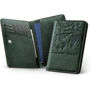 VULKIT Passport Holder For Travel With Magnetic Closure RFID Blocking Travel Wallet Passport Book Cover Boarding Pass Holder Travel Essentials(Green)