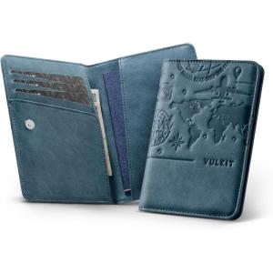 VULKIT Passport Holder For Travel With Magnetic Closure RFID Blocking Travel Wallet Passport Book Cover Boarding Pass Holder Travel Essentials(Navy)
