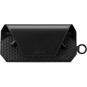 VULKIT Portable Leather Eye Glasses Case for Women & Men, Slim Sunglass Case, Unisex Eyeglass Case(Black)