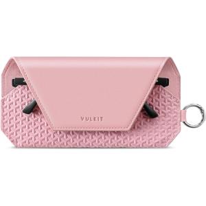 VULKIT Portable Leather Eye Glasses Case for Women & Men, Slim Sunglass Case, Unisex Eyeglass Case(Blush Pink)