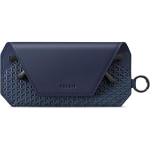 VULKIT Portable Leather Eye Glasses Case for Women & Men, Slim Sunglass Case, Unisex Eyeglass Case(Ink Navy)