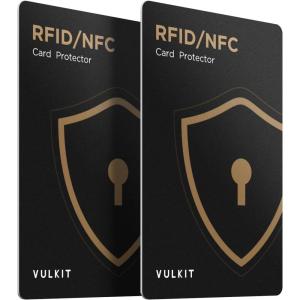 VULKIT RFID Blocking Cards 2 Pack Credit Card Protectors NFC Contactless Cards Protection for Business & Travel Wallet
