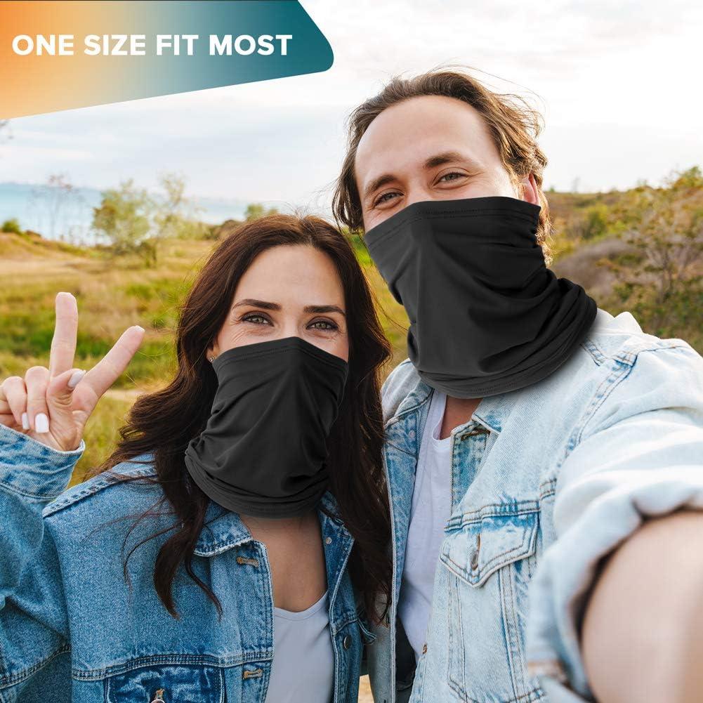 image:imageVULKIT 2 Pack Neck Gaiter Face Mask Scarf Reusable Bandanas Tube UV Protection Balaclava Outdoor Sport for Men and WomenGrey