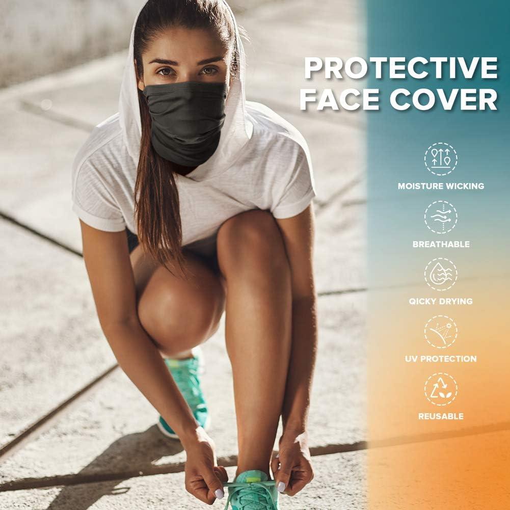 image:imageVULKIT 2 Pack Neck Gaiter Face Mask Scarf Reusable Bandanas Tube UV Protection Balaclava Outdoor Sport for Men and WomenRed