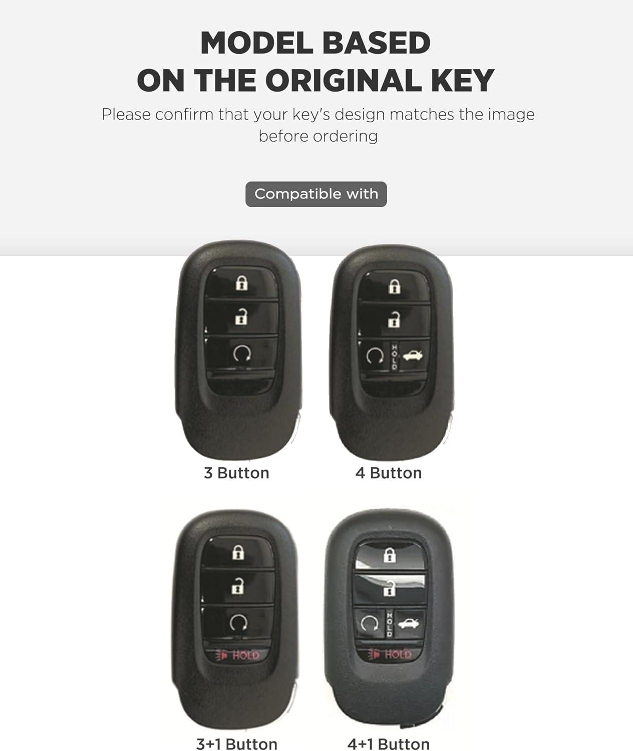 image:imageVULKIT Car Key Fob Cover Leather Full Protection 5 Buttons Key Case Shell Compatible with Honda 20222025 Civic Accord HRV Pilot CRV